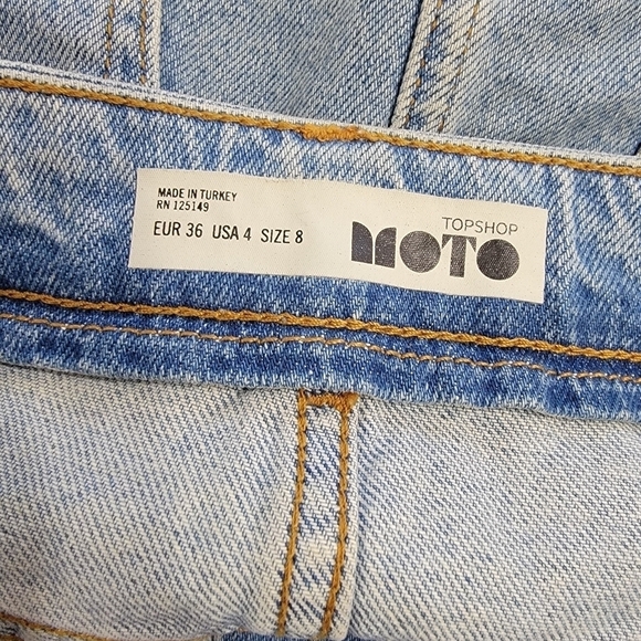 Topshop Moto Denim Mini Skirt Front zipper with Ring Pull Size 4 - Picture 12 of 16